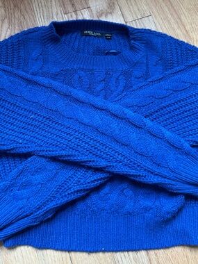 Brave Soul Royal Blue Cable Knit Crewneck Sweater